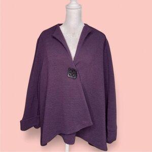 IC by Connie K Purple Oversized Cardigan with V-Neckline